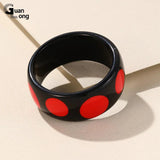 Colorful Resin Bangles Wide Round Bangle Summer Party Jewelry