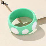 Colorful Resin Bangles Wide Round Bangle Summer Party Jewelry