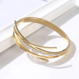 Cross CZ Bracelet Bangle Stainless Steel Crystal Jewelry Gift