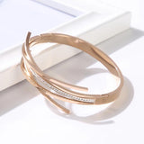 Cross CZ Bracelet Bangle Stainless Steel Crystal Jewelry Gift
