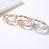 Cross CZ Bracelet Bangle Stainless Steel Crystal Jewelry Gift