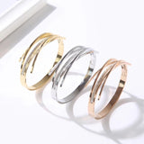 Cross CZ Bracelet Bangle Stainless Steel Crystal Jewelry Gift