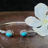 Retro Natural Stone Open Bracelet Boho Women's Temperament Bracelet