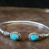 Retro Natural Stone Open Bracelet Boho Women's Temperament Bracelet