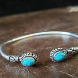 Retro Natural Stone Open Bracelet Boho Women's Temperament Bracelet