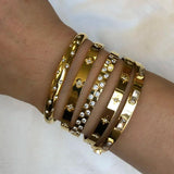 Colorful Cubic Zirconia Bangle Stainless Steel Bracelet 18k Plated Jewelry