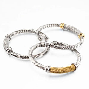 Twisted Stainless Steel Adjustable Bracelet for Women