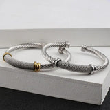 Twisted Stainless Steel Adjustable Bracelet for Women