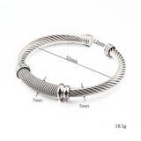 Twisted Stainless Steel Adjustable Bracelet for Women