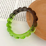 Vintage Transparent Bangle Bracelet Resin Cuff Jewelry