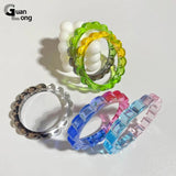 Vintage Transparent Bangle Bracelet Resin Cuff Jewelry