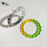 Vintage Transparent Bangle Bracelet Resin Cuff Jewelry