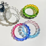 Vintage Transparent Bangle Bracelet Resin Cuff Jewelry