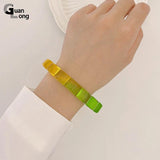 Vintage Transparent Bangle Bracelet Resin Cuff Jewelry