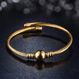 Stainless Steel Wire Line beads Cable Stretch bracelet for Women
