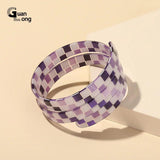 Colorful Designer Charms Adjustable Bangle Bracelet Lattice Jewelry