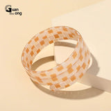 Colorful Designer Charms Adjustable Bangle Bracelet Lattice Jewelry