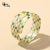 Colorful Designer Charms Adjustable Bangle Bracelet Lattice Jewelry