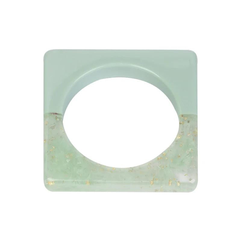 Vintage Resin Square Bracelet Bangle Geometric Big Bangle For Girls