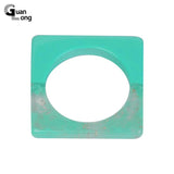 Vintage Resin Square Bracelet Bangle Geometric Big Bangle For Girls