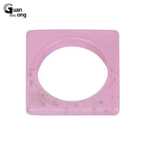 Vintage Resin Square Bracelet Bangle Geometric Big Bangle For Girls
