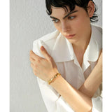Waterproof Stainless Steel Open Cuff Bracelet Bangle Geometric Design