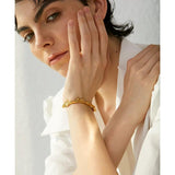 Waterproof Stainless Steel Open Cuff Bracelet Bangle Geometric Design