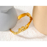 Waterproof Stainless Steel Open Cuff Bracelet Bangle Geometric Design