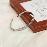 Stainless Steel Leaf Bangle Bracelet Punk Boho Cuff