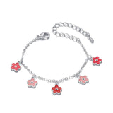 Girls Flower Charms Bracelets Small and Sweet Lovely All-Match