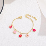 Girls Flower Charms Bracelets Small and Sweet Lovely All-Match