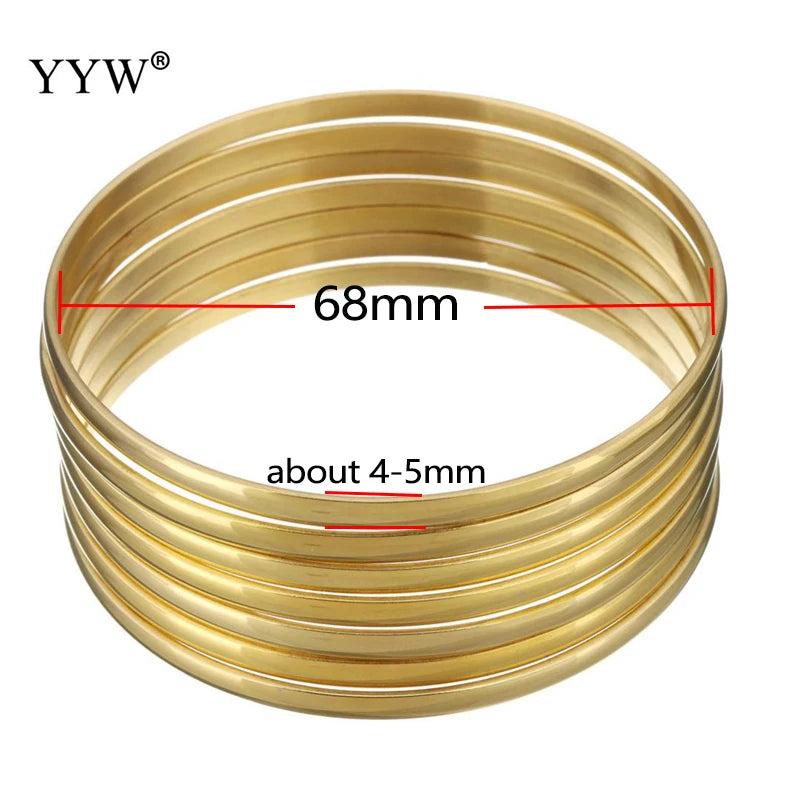 Roman Stainless Steel Bangle Lover Charm Bracelet Wide Cuff 7PCs/Set