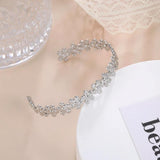 Skyrim Stainless Steel Daisy Cuff Bracelet Women Adjustable Bangle