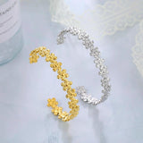 Skyrim Stainless Steel Daisy Cuff Bracelet Women Adjustable Bangle