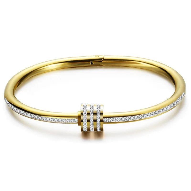 Stainless Steel Gemstone Charms Bracelet for Women