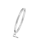 CZ Crystal Bracelet Set for Women - Hollow Cuff Bangle Jewelry