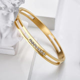 CZ Crystal Bracelet Set for Women - Hollow Cuff Bangle Jewelry
