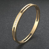 CZ Crystal Bracelet Set for Women - Hollow Cuff Bangle Jewelry