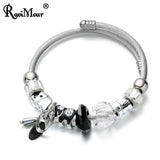 Elephant Cuff Bracelet Femme Acrylic Bead Steel Chain Women Jewelry