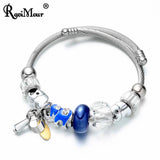 Elephant Cuff Bracelet Femme Acrylic Bead Steel Chain Women Jewelry