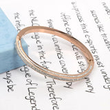 Stainless Steel Crystal Bracelets 4 Rows Geometry Bangle