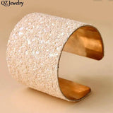 Vintage Alloy Bangle Punk Colorful Sequins Cuff Bracelet