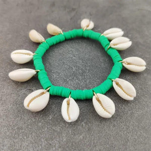 Bohemian Sea Shell Bracelet Anklet Hand Heishi Beaded Pulseira DIY Beach Jewelry