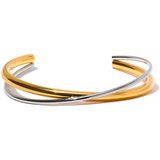 18K Plated Steel Double Cuff Bangle Bracelet