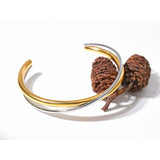 18K Plated Steel Double Cuff Bangle Bracelet