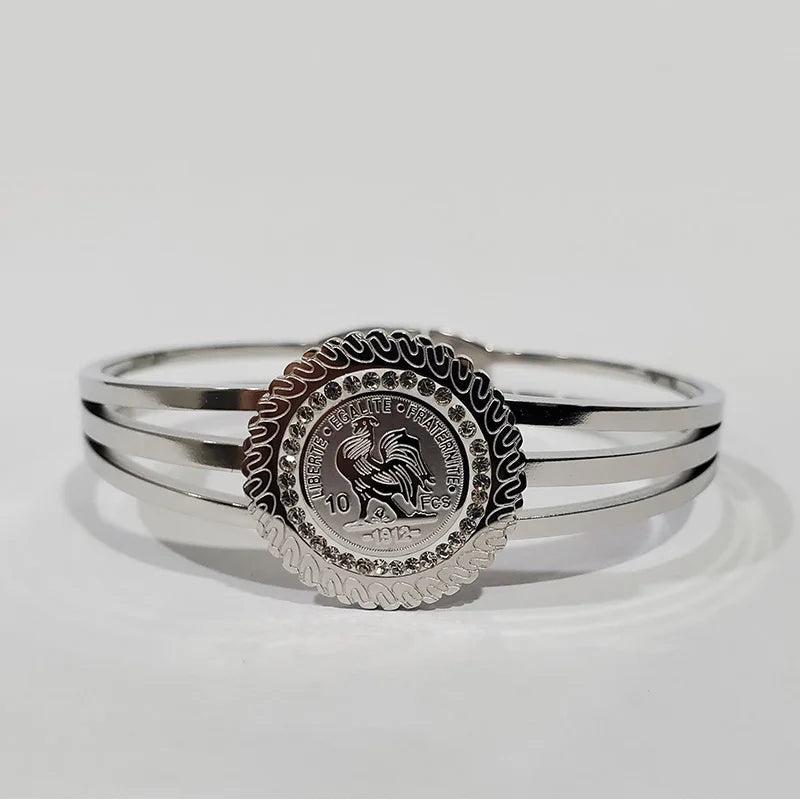 316L Stainless Steel Rooster Image Bracelet for Women