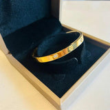 Zircon Cross Nut Nail Bracelet Bangle Stainless Steel Jewelry