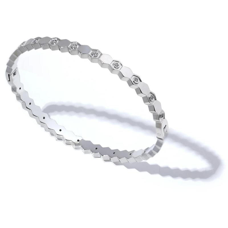 18K Plated Stainless Steel Bracelet Bangle Zircon Charm Jewelry