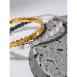 18K Plated Stainless Steel Bracelet Bangle Zircon Charm Jewelry