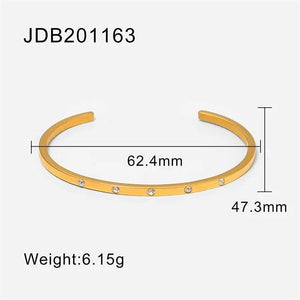Stainless Steel Round Glossy Bracelet Unisex Open Ring Bracelet